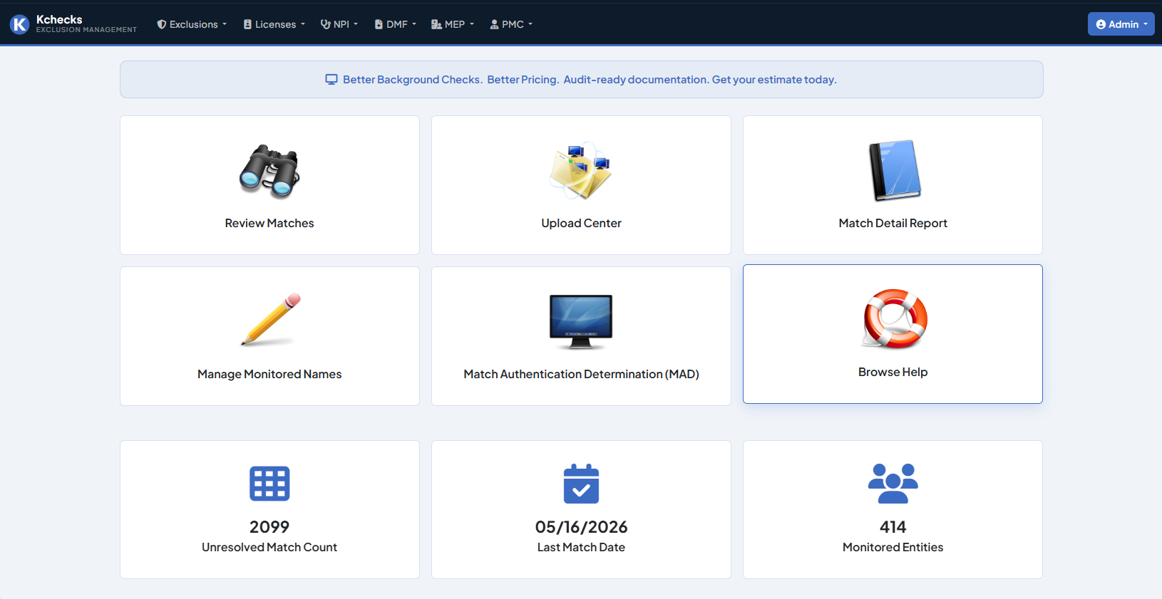 Kchecks application screenshot